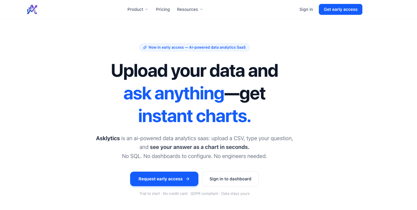 Screenshot of Asklytics
